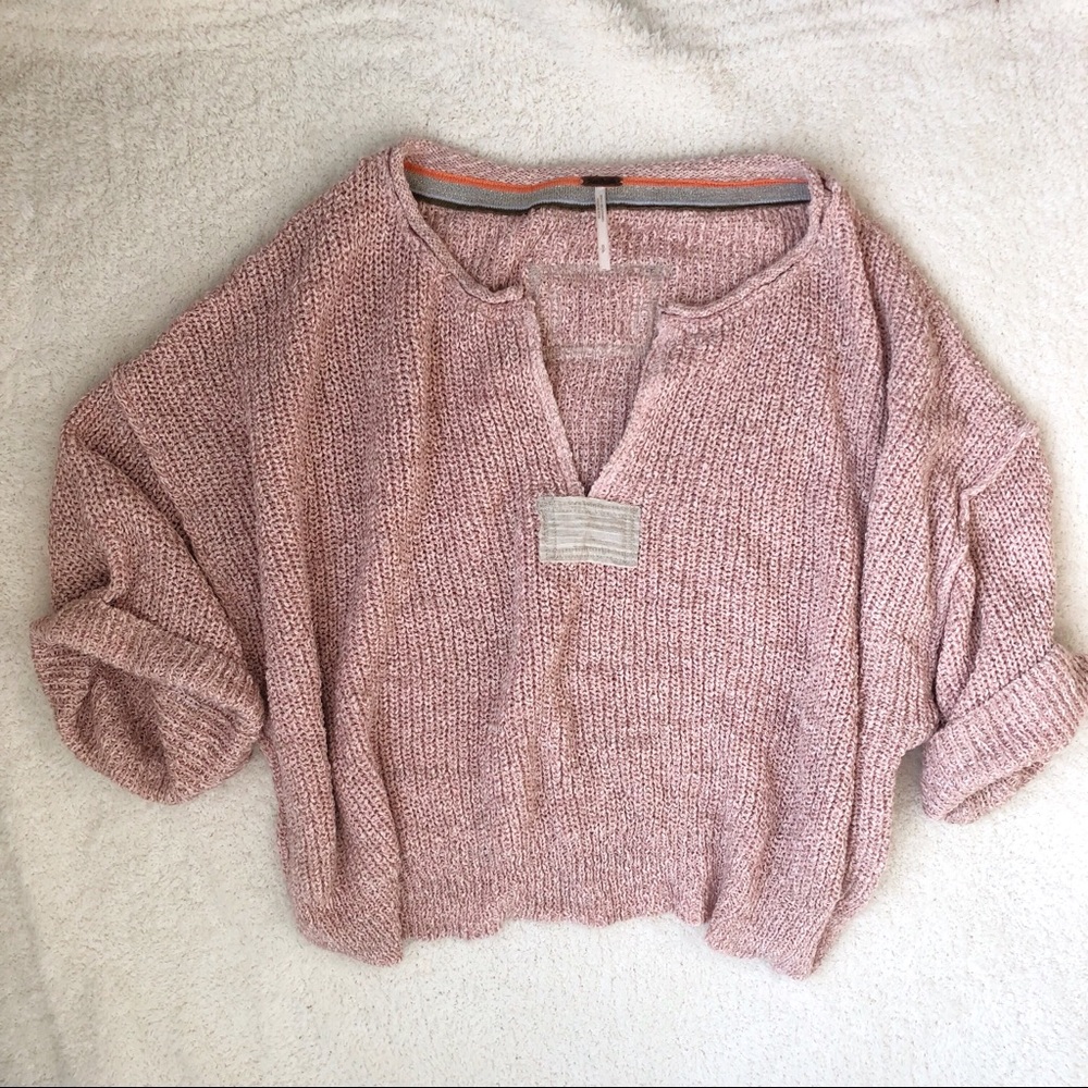 Free People Crop Short Sleeve Sweater